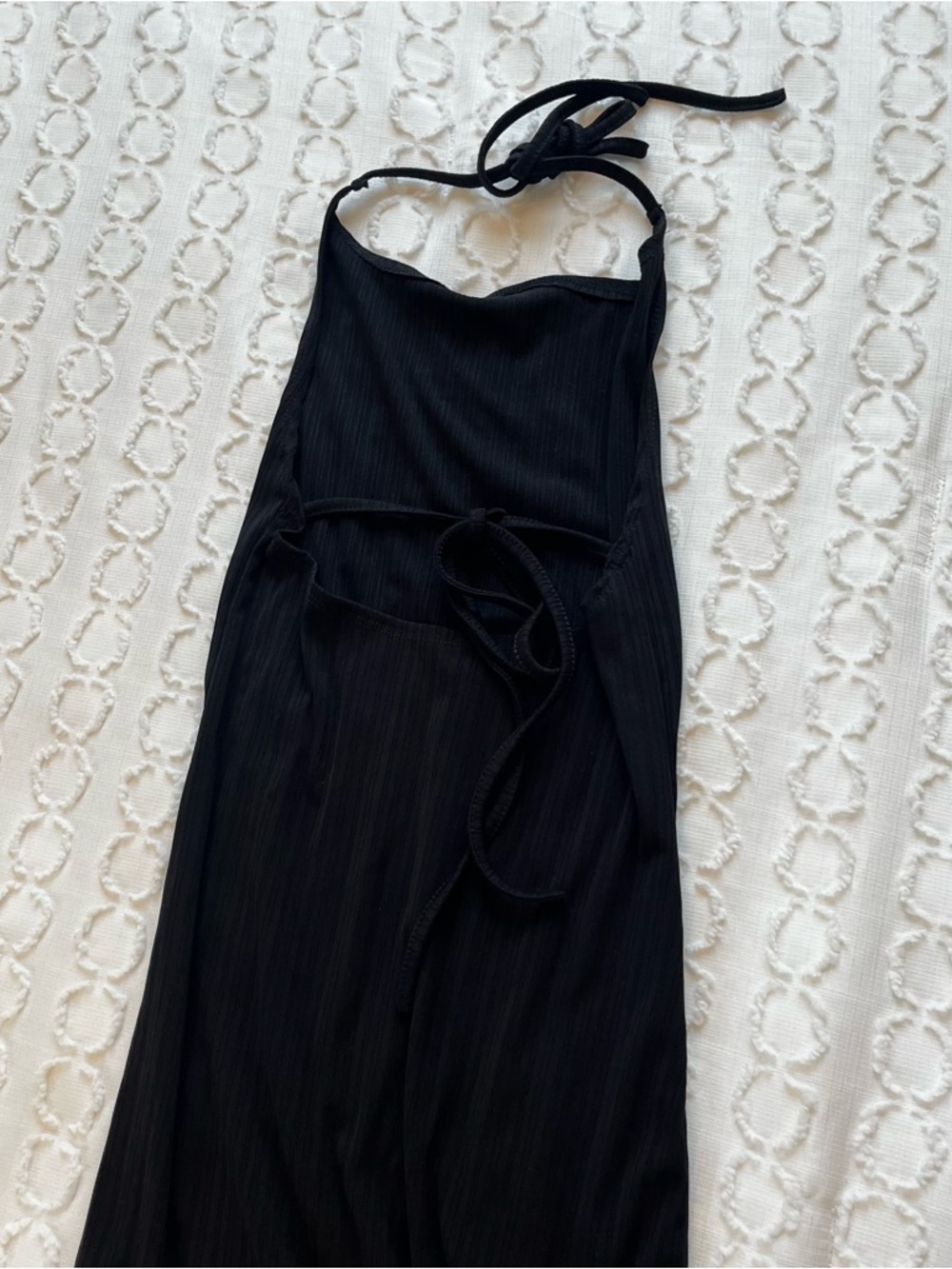 Zara Black Halter Tie-Back Women's Midi Dress